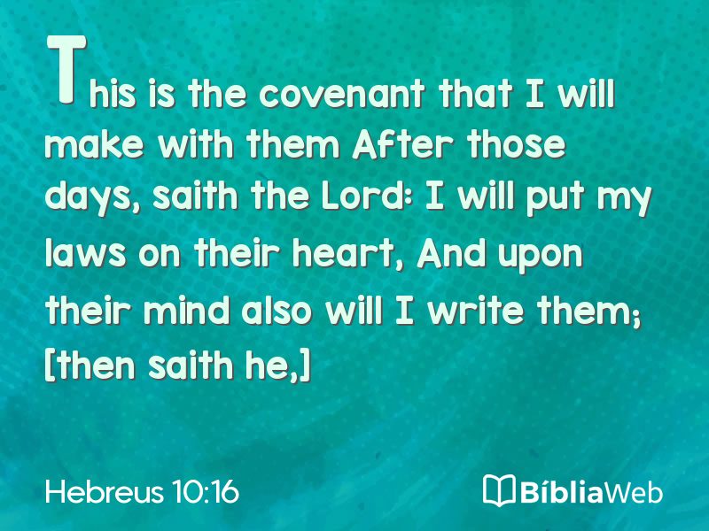 Hebreus 10:16 em imagem para compartilhar