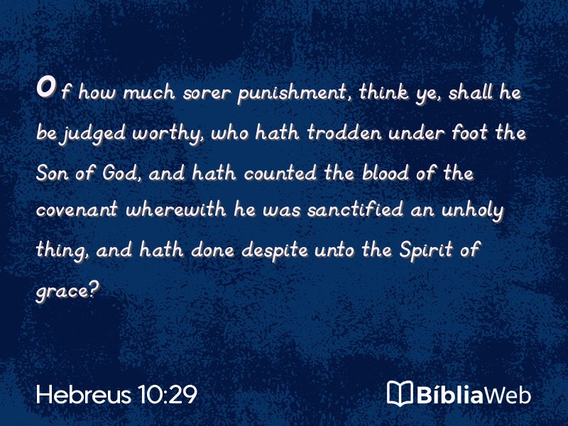 Hebreus 10:29 em imagem para compartilhar