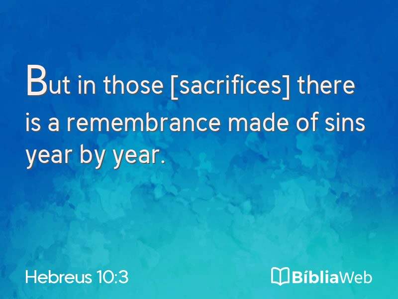 Hebreus 10:3 em imagem para compartilhar