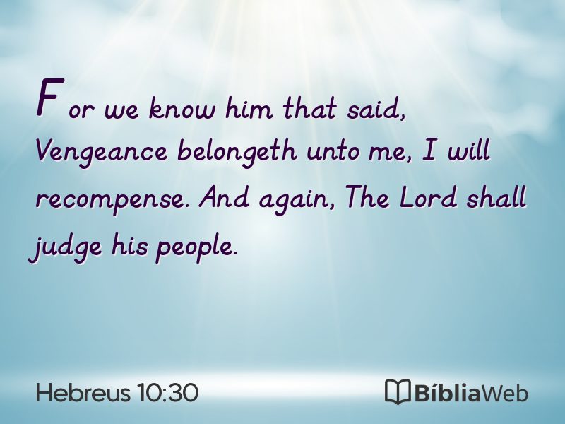 Hebreus 10:30 em imagem para compartilhar