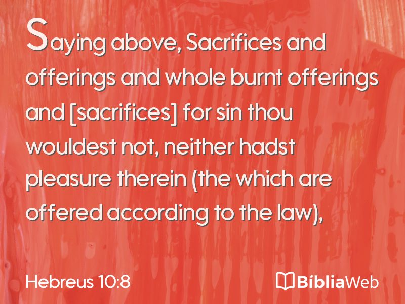 Hebreus 10:8 em imagem para compartilhar