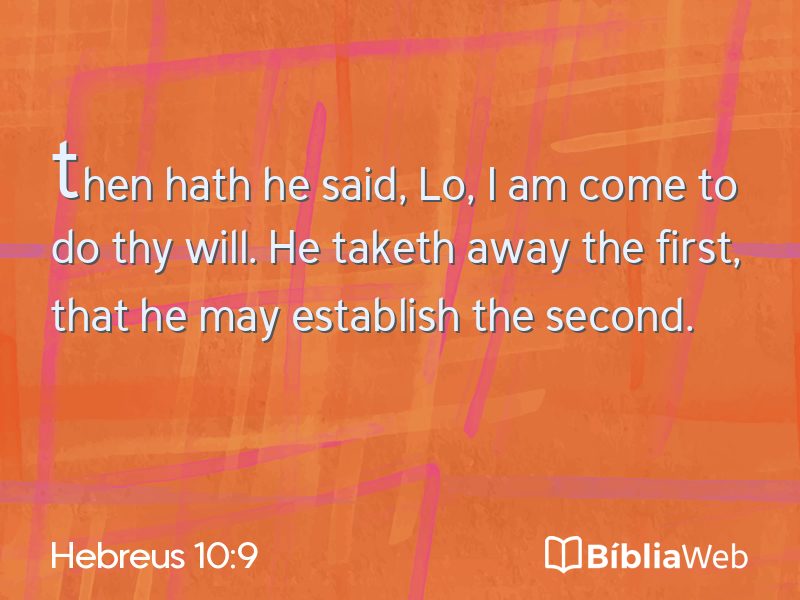 Hebreus 10:9 em imagem para compartilhar