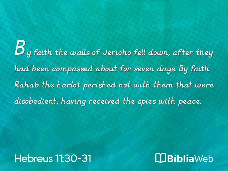 Hebreus 11:30-31 em imagem para compartilhar
