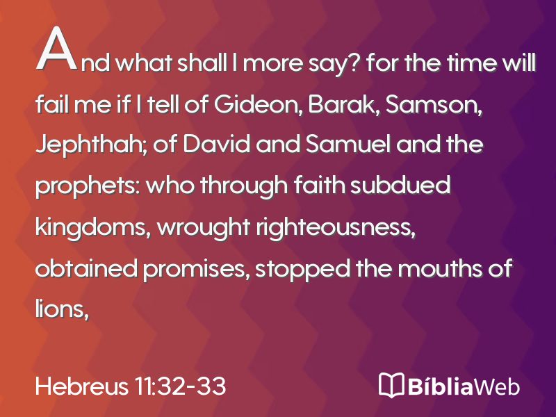 Hebreus 11:32-33 em imagem para compartilhar