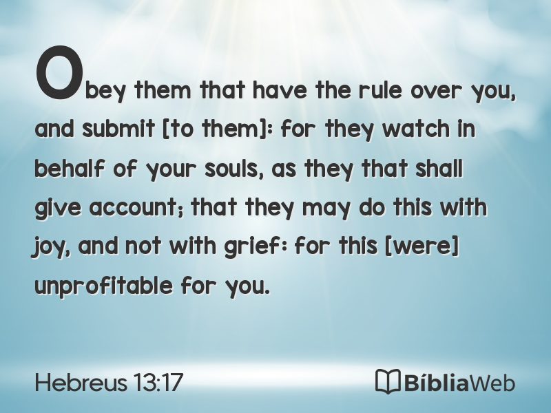 Hebreus 13:17 em imagem para compartilhar