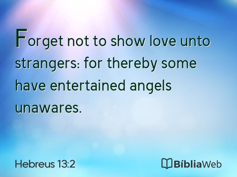 Hebreus 13:2 em imagem para compartilhar
