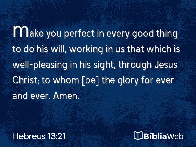 Hebreus 13:21 em imagem para compartilhar