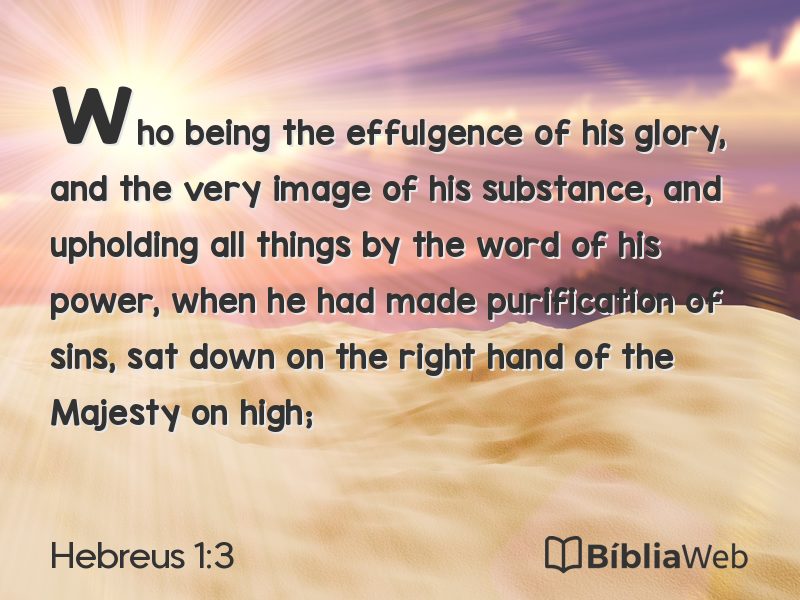 Hebreus 1:3 em imagem para compartilhar