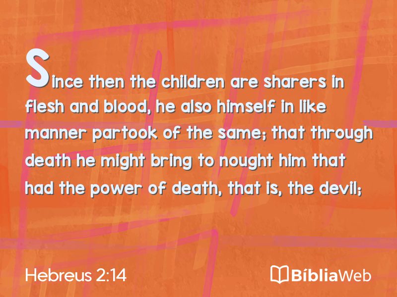 Hebreus 2:14 em imagem para compartilhar