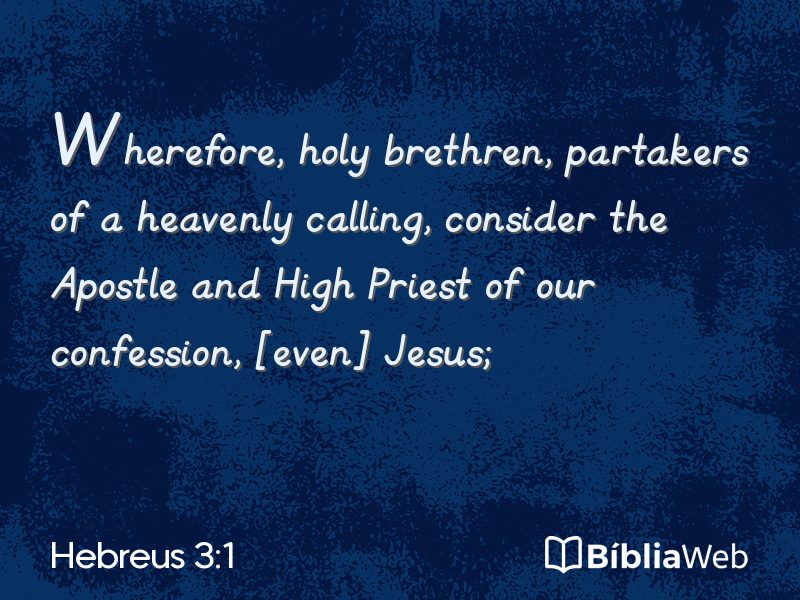 Hebreus 3:1 em imagem para compartilhar