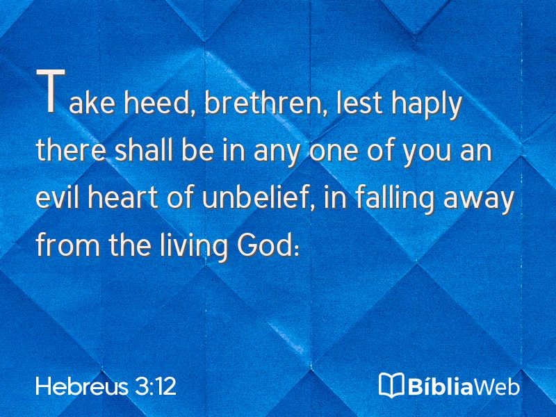 Hebreus 3:12 em imagem para compartilhar