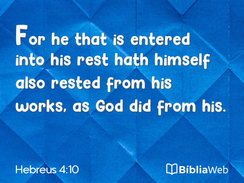 Hebreus 4:10 em imagem para compartilhar