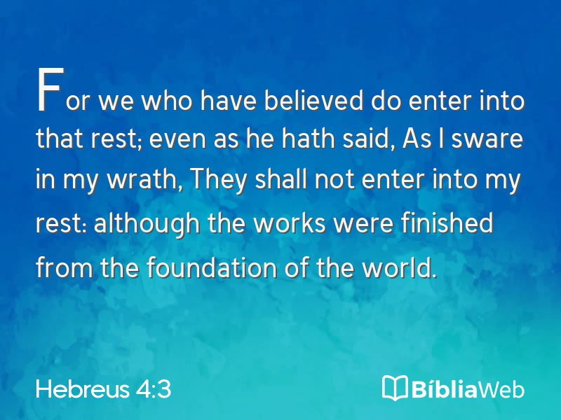 Hebreus 4:3 em imagem para compartilhar