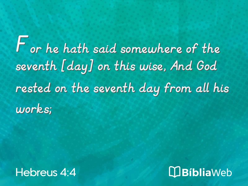 Hebreus 4:4 em imagem para compartilhar