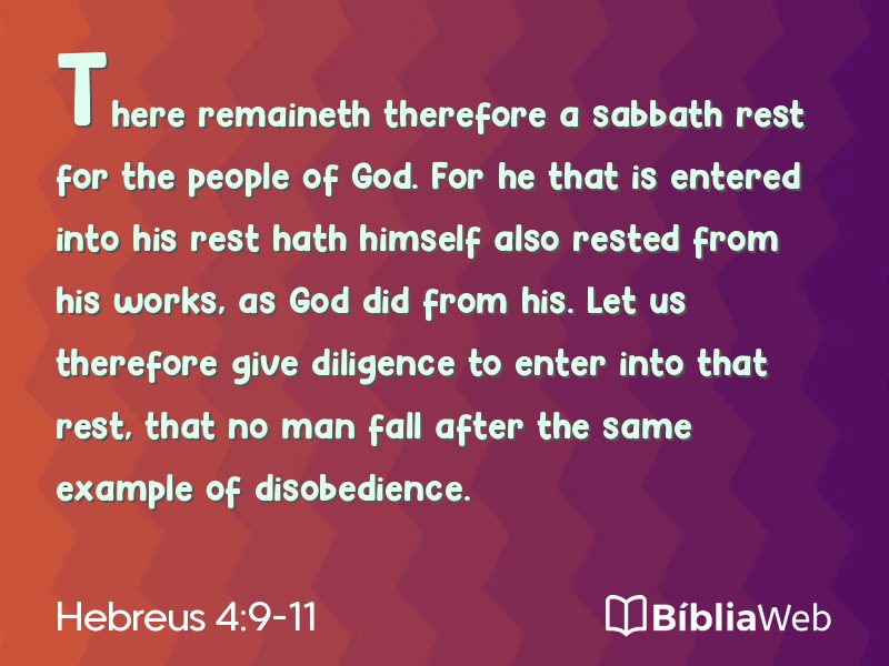 Hebreus 4:9-11 em imagem para compartilhar