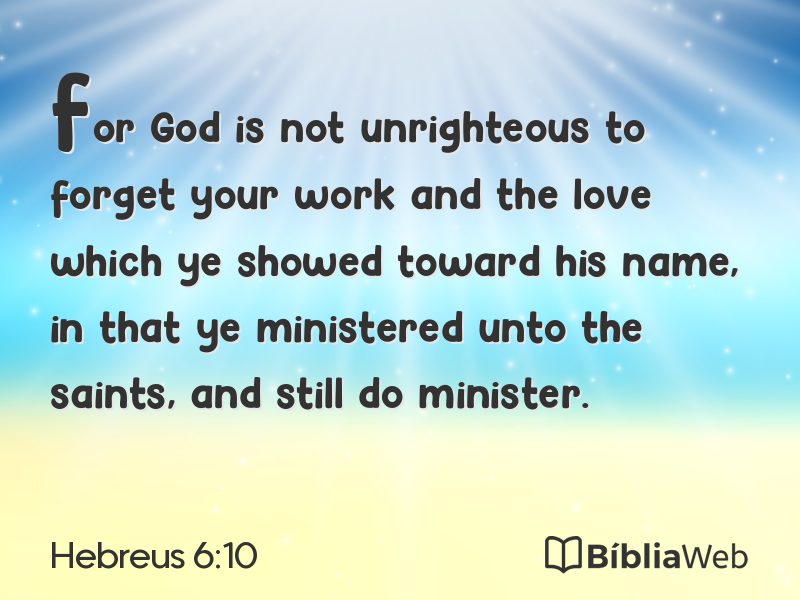 Hebreus 6:10 em imagem para compartilhar