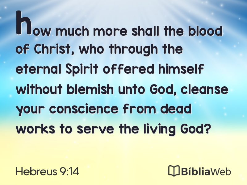 Hebreus 9:14 em imagem para compartilhar