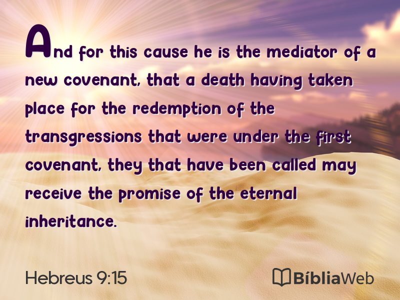 Hebreus 9:15 em imagem para compartilhar