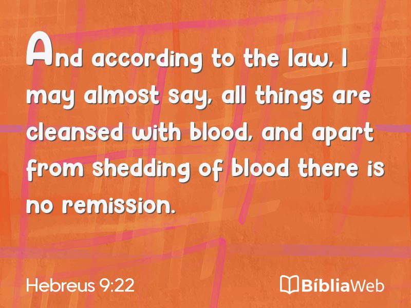 Hebreus 9:22 em imagem para compartilhar