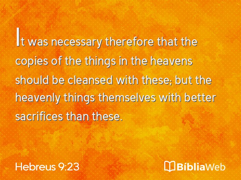 Hebreus 9:23 em imagem para compartilhar