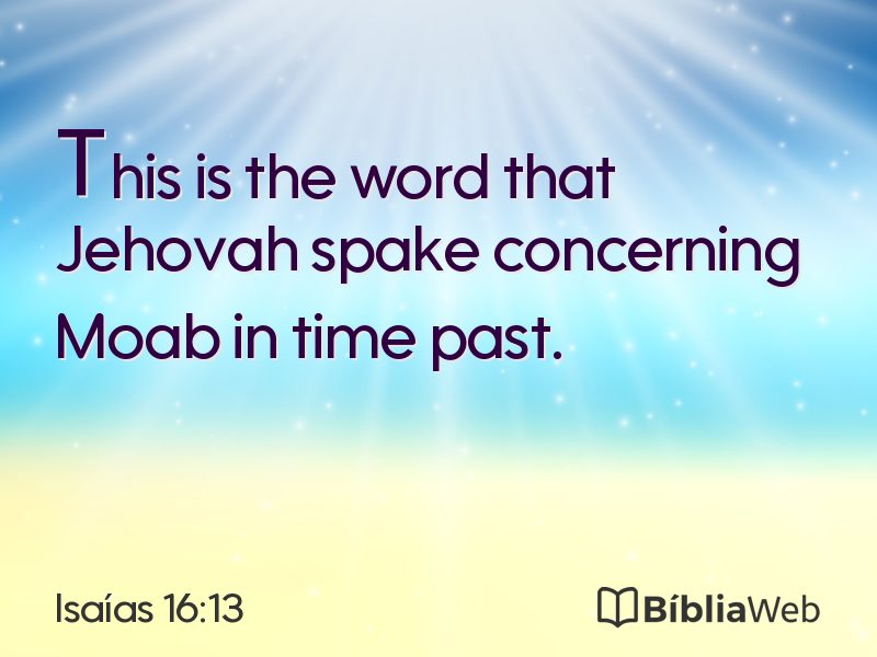 Isaías 16:13 em imagem para compartilhar