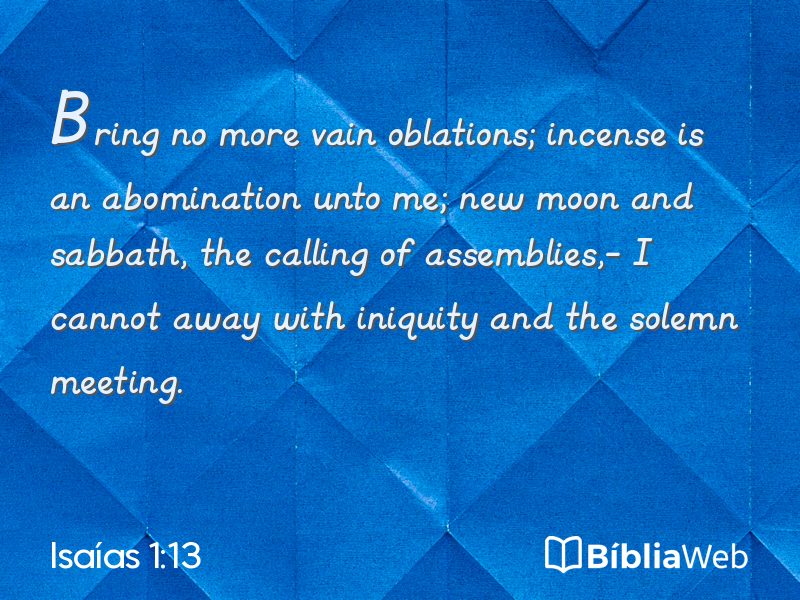 Isaías 1:13 em imagem para compartilhar