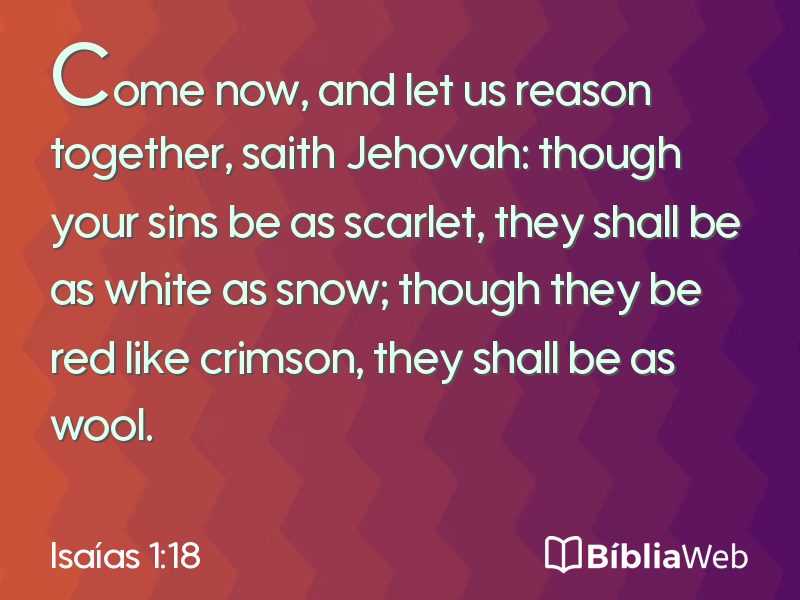 Isaías 1:18 em imagem para compartilhar