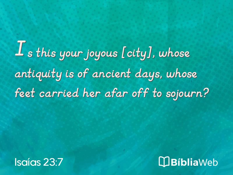 Isaías 23:7 em imagem para compartilhar