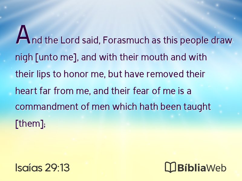 Isaías 29:13 em imagem para compartilhar