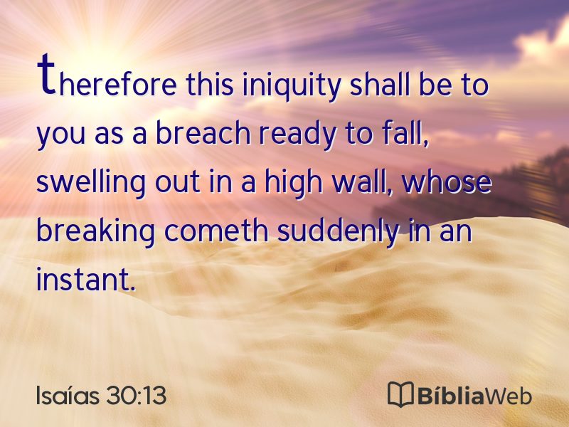 Isaías 30:13 em imagem para compartilhar