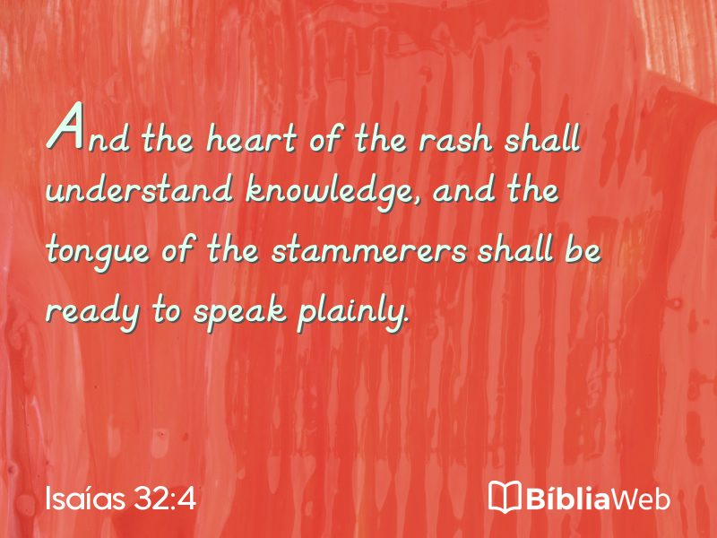Isaías 32:4 em imagem para compartilhar