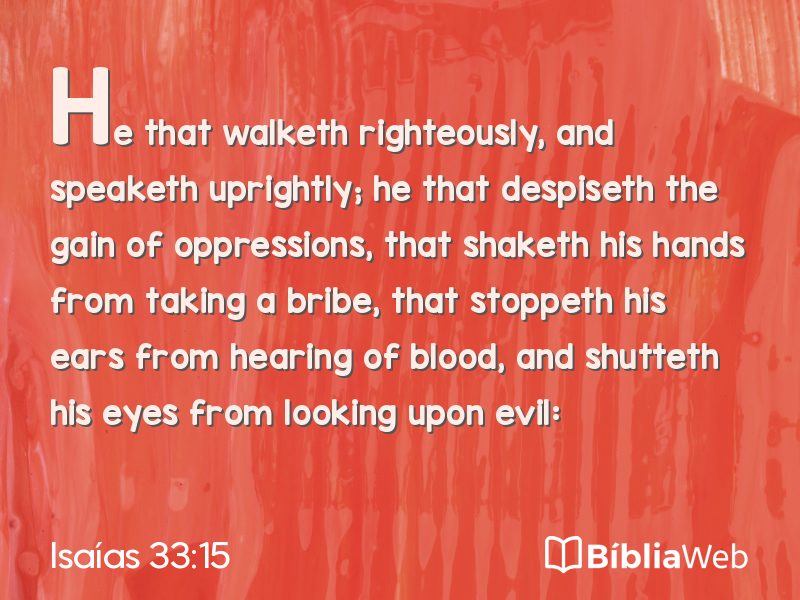 Isaías 33:15 em imagem para compartilhar