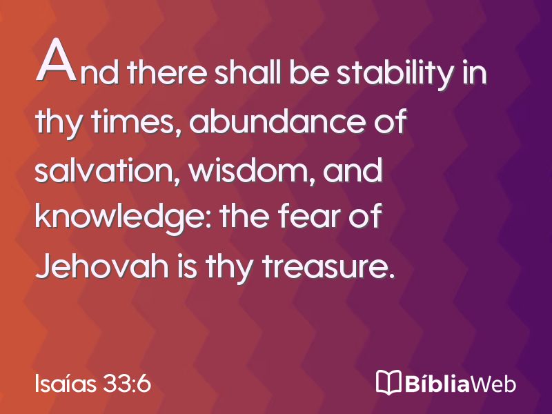 Isaías 33:6 em imagem para compartilhar