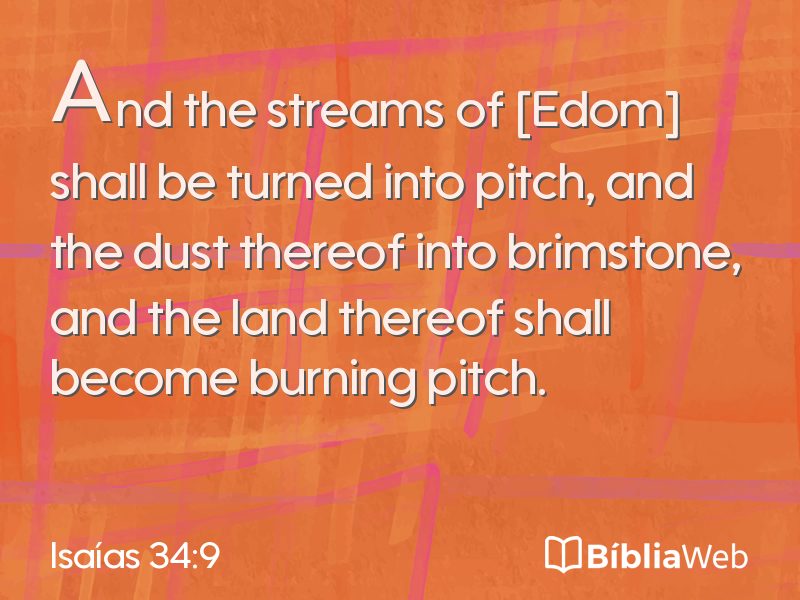 Isaías 34:9 em imagem para compartilhar
