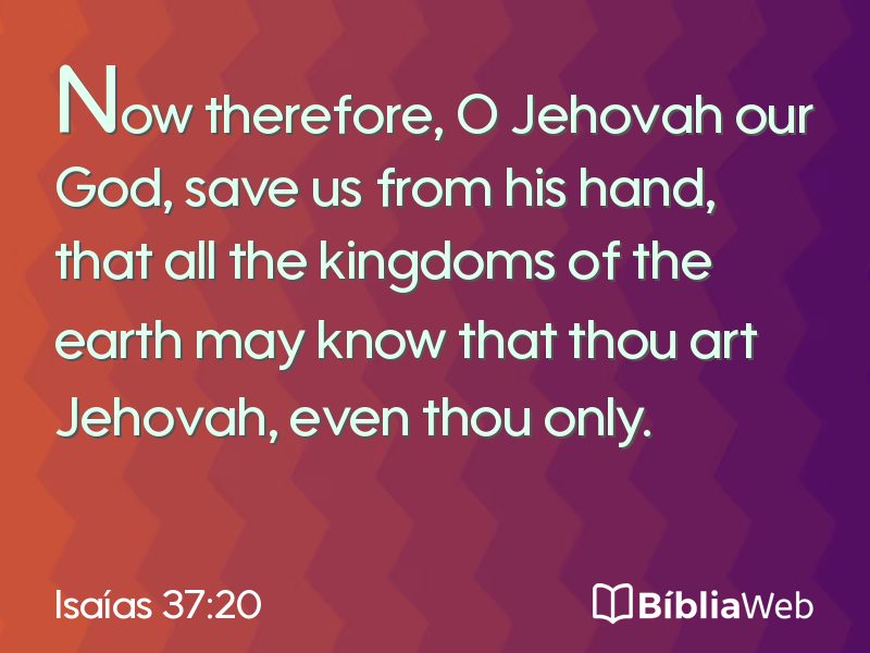 Isaías 37:20 em imagem para compartilhar