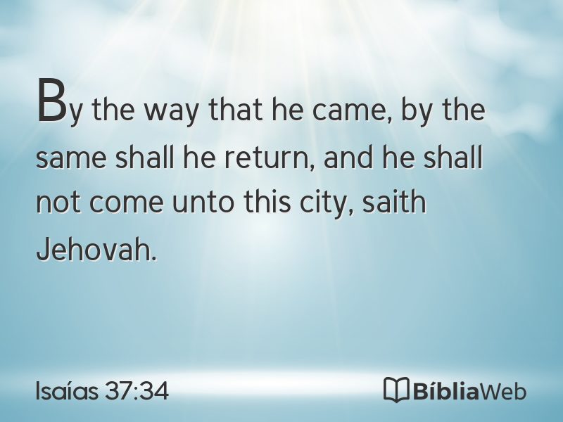 Isaías 37:34 em imagem para compartilhar