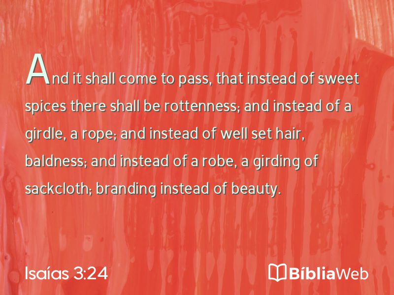 Isaías 3:24 em imagem para compartilhar