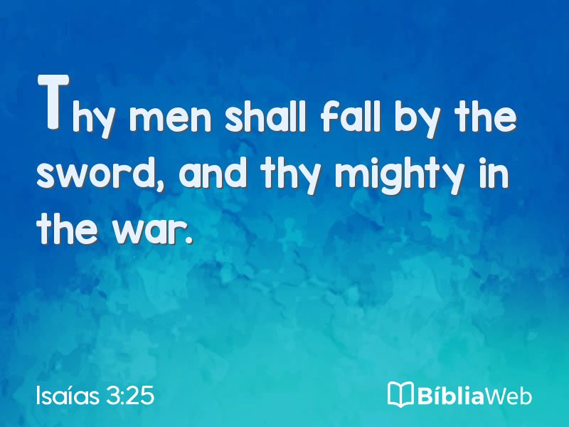 Isaías 3:25 em imagem para compartilhar