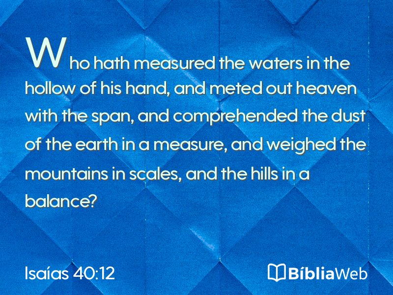 Isaías 40:12 em imagem para compartilhar