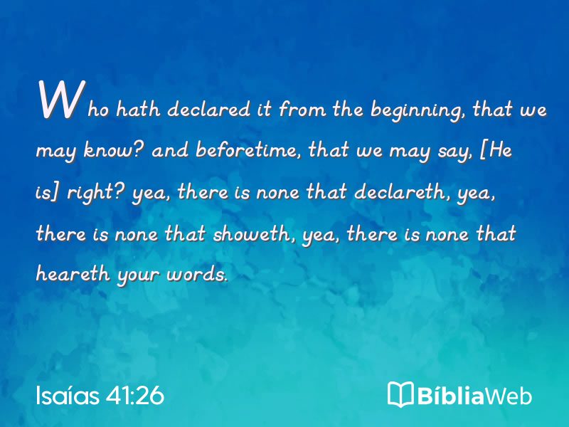 Isaías 41:26 em imagem para compartilhar