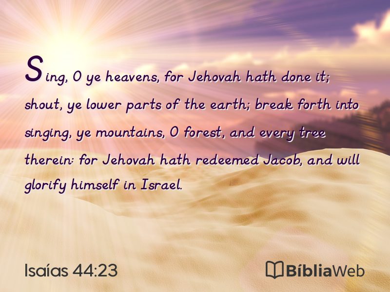 Isaías 44:23 em imagem para compartilhar