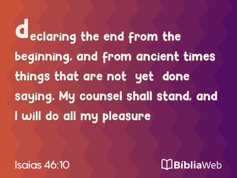 Isaías 46:10 em imagem para compartilhar