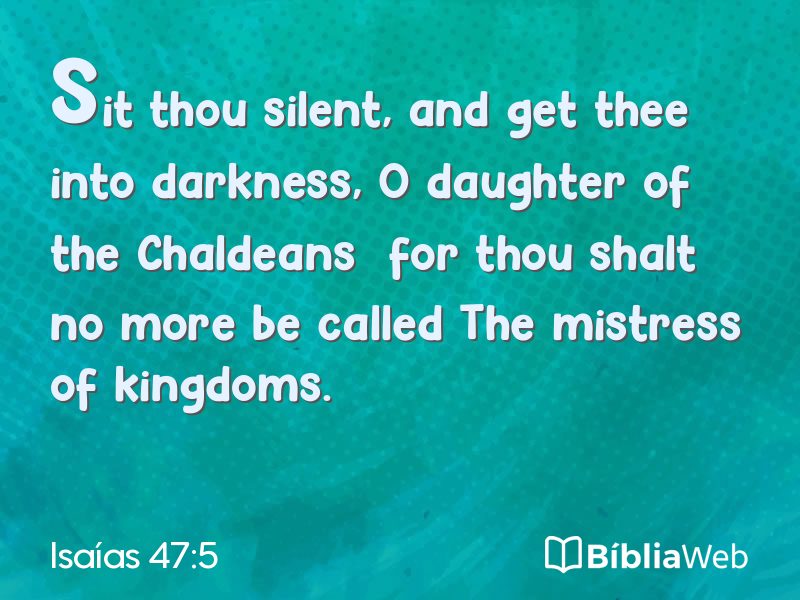 Isaías 47:5 em imagem para compartilhar