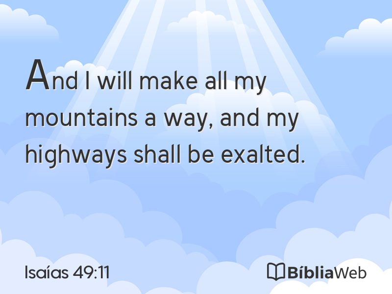 Isaías 49:11 em imagem para compartilhar