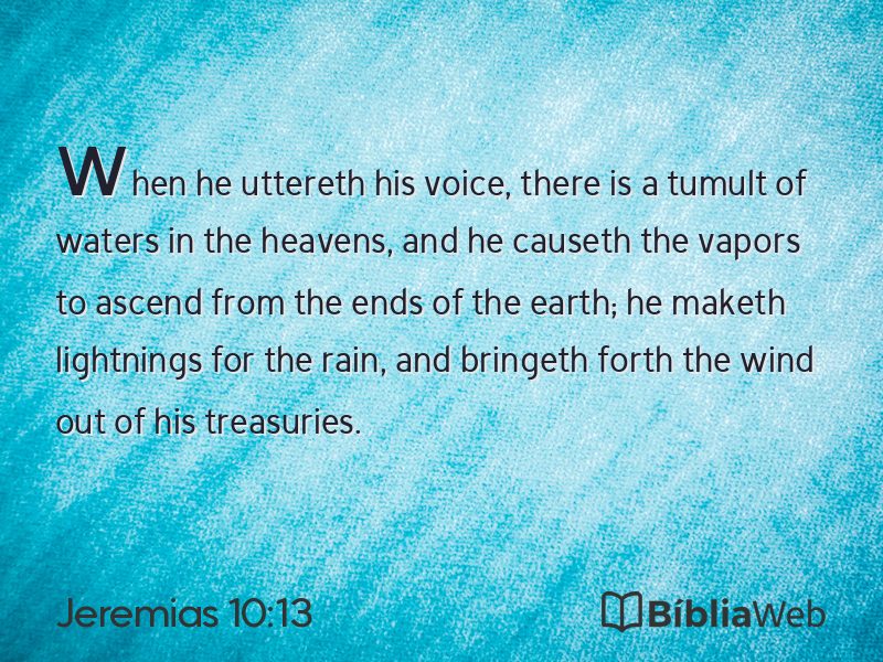 Jeremias 10:13 em imagem para compartilhar
