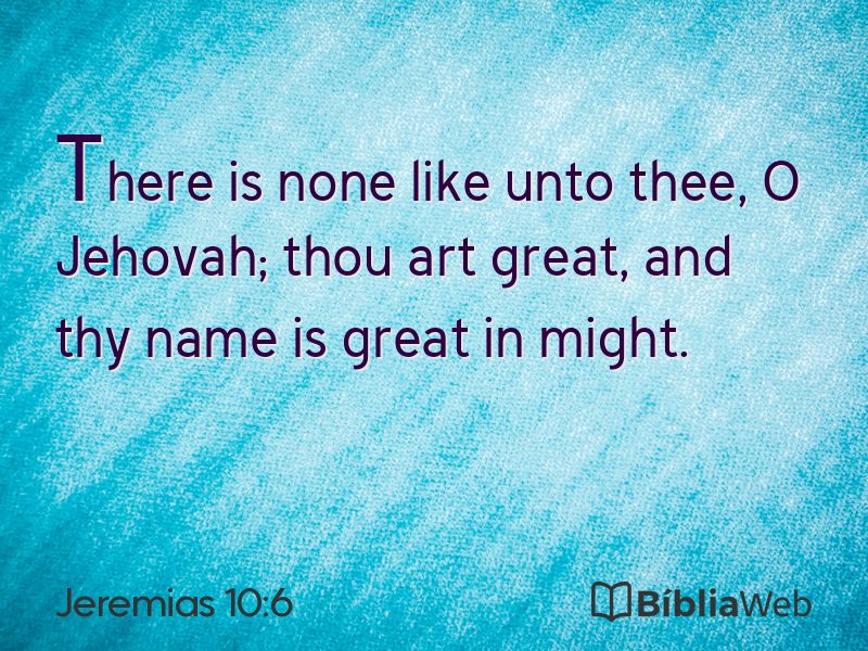 Jeremias 10:6 em imagem para compartilhar