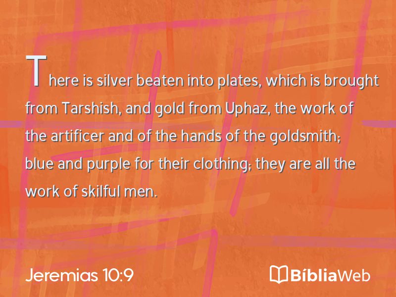 Jeremias 10:9 em imagem para compartilhar