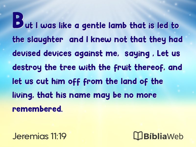 Jeremias 11:19 em imagem para compartilhar