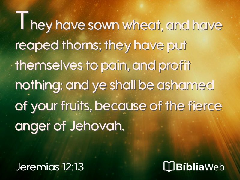Jeremias 12:13 em imagem para compartilhar