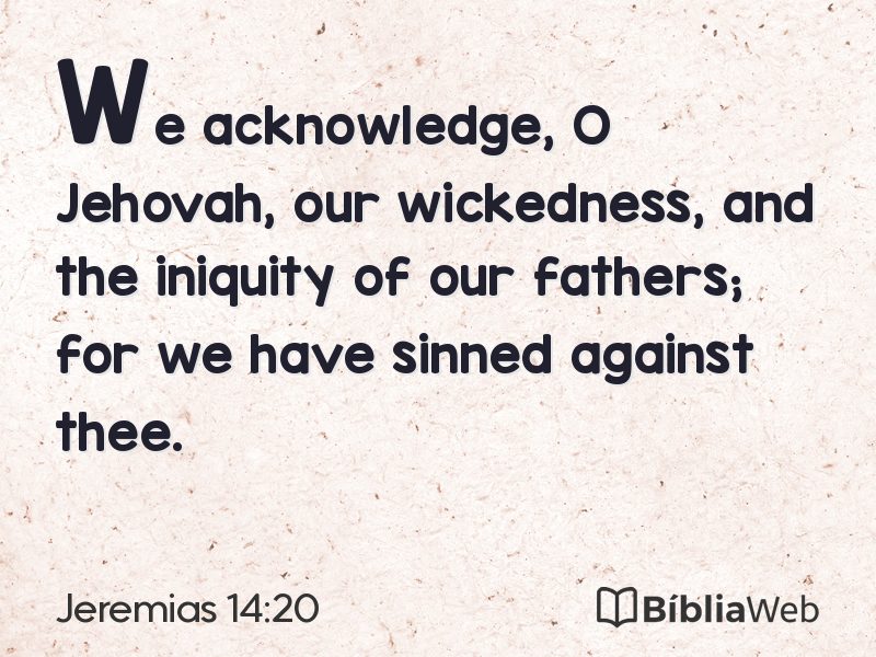 Jeremias 14:20 em imagem para compartilhar